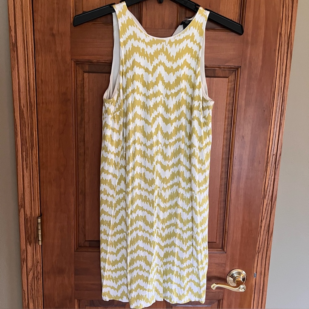 Anne Taylor- Yellowish-green and White Patterned Dress-MP